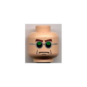 LEGO 4854 - Minifig, Head - Arched Eyebrows & Frown - Dr. Octavious (Doc Ock) - Picture 1 of 1