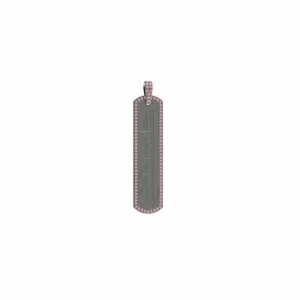 925 Sterling Silver Ruby Gemstone NAMASTE Hindi Word Charm Tag Pendant Jewelry - Picture 1 of 5