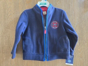 NWT Size 24M Carter's Navy fleece zip jacket Varsity Division Champions - Picture 1 of 2