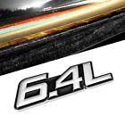 Black/Chrome 6.4L Symbol V8 Engine Auto Trunk Badge Emblem Decal 3M Tape