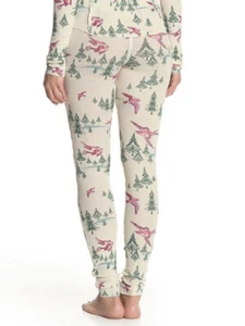 NEW XS Free People Intimately Home All Day Thermal Knit Leggings Bird Tree Print - Picture 1 of 8
