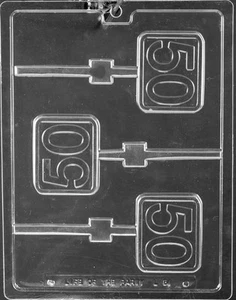 NEW 50 LOLLY MOLD Chocolate Candy candy molds fifty anniversary birthday party - Picture 1 of 1