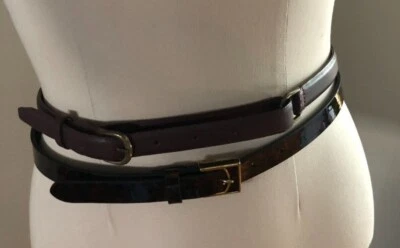 Ralph Lauren 和 Kathi Kilburn 皮革皮带,尺寸 S,二手 — 第 1/4 张图片