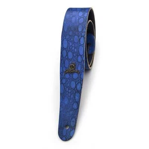 Correa Argentina Cuero Magma 2" Delux ESTRECHA Cuero Azul Cocodrilo para Gui - Imagen 1 de 1