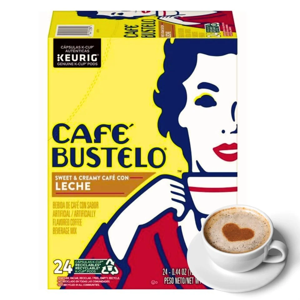 Cafe Bustelo Sweet & Creamy Café Con Leche Coffee 24 to 144 K cups Pick Any Size - Image 1 of 4