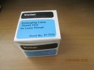 Vivitar Enlarging Lens 75mm f13.5 For Leica Thread New Old Stock - Picture 1 of 4
