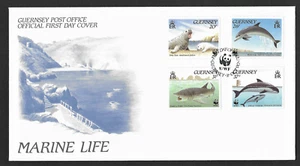 Guernsey 1990 Marine Life FDC Cover. - Bild 1 von 1