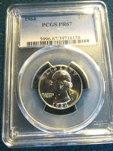 1964 GEORGE WASHINGTON QUARTER GRADED PR 67 BY PCGS - Picture 1 of 2