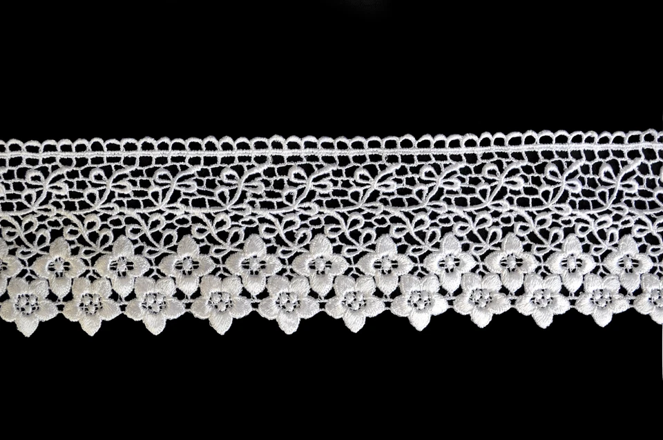 Lily New 3" White & Ivory Venise Vintage Victorian Giupure  Lace Trim By 2 Yard - Image 1 of 1