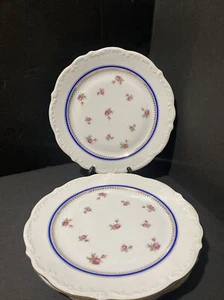 Vtg RICHELIEU CHINA Set of 4 Bone China Rose Dinner Plates, 10” Czechoslovakia - Picture 1 of 9
