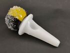 4.5" Glass Pipe HEAVY Colorful Shaved Ice - Sno Cone Thick Bowl Crystal Diamond 