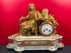 Pendule superbe régule Doré Ancien Horloge French Clock en l'état