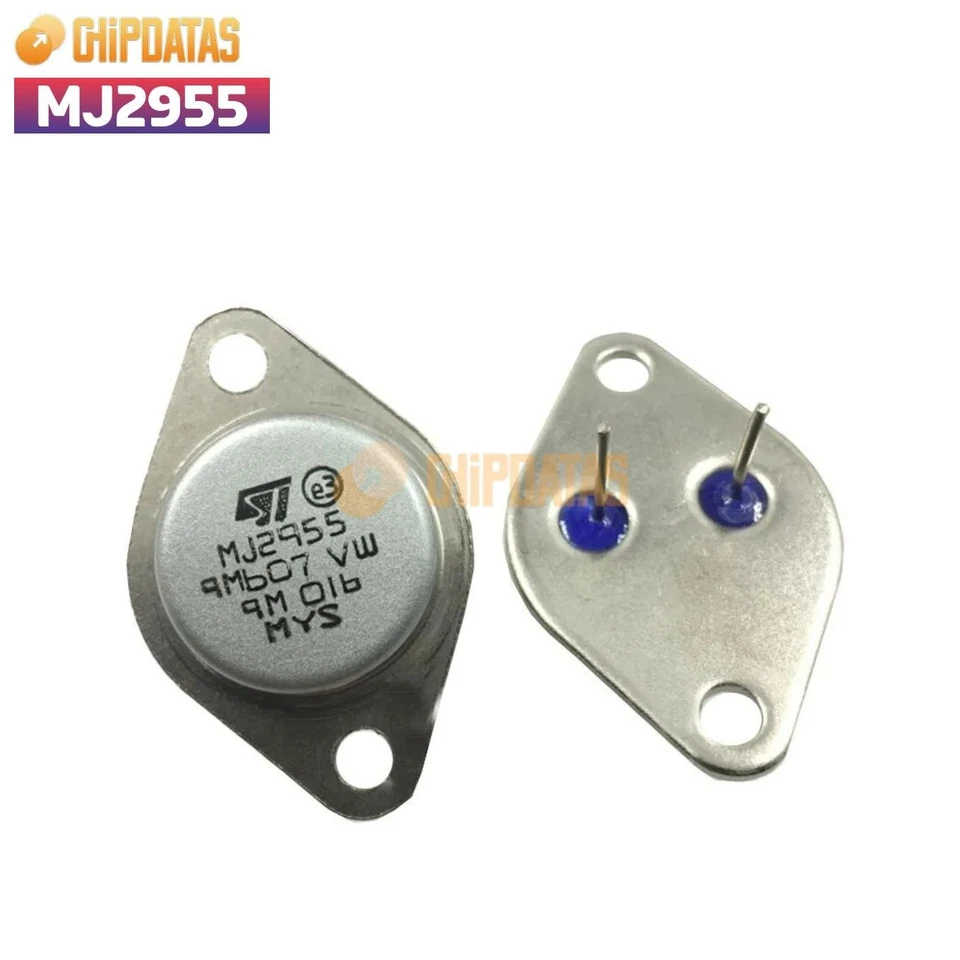 2PCS New STMICROELECTRONICS MJ2955 TO-3 Power Transistors - Image 1 of 1