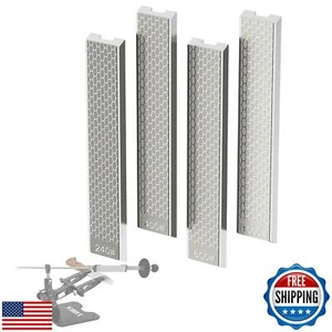 XARILK 4 PCS Diamond Knife Sharpening Stones Set with Aluminum Base 6.2×0.9", - Picture 1 of 5