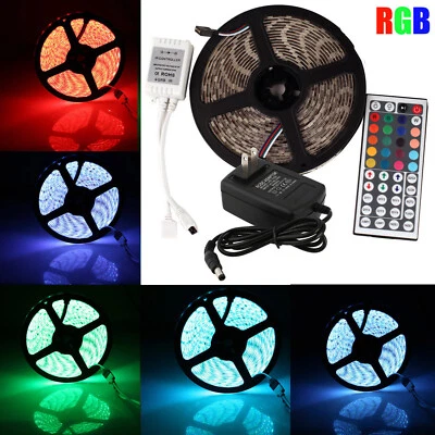 5M RGB 3528 SMD Flexible 300 Led Light Strip / 44 Key IR / 12V Power Supply SS24 - Image 1 of 4