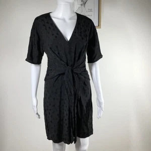 & Other Stories Black Spotted V Neck Dress/Size 36 EU/6 US/ECO Dry-Cleaned - Picture 1 of 5
