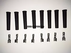 8 MM HEI Style Straight Spark Plug Rubber Boots & Stainless Steel Ends - Picture 1 of 1