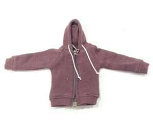 SU-SS-BRN: 1/12 Brown Zipper Hoodie for Marvel Legends Mezco WWE muscular body - Picture 1 of 3