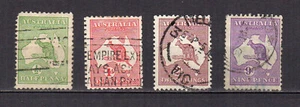 Australie carte de l'île et kangourou 4 timbres oblitérés /TE5301 - Picture 1 of 1