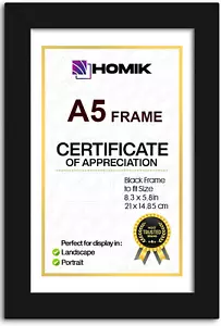 A5 Frame | A5 Photo Frame with Acrylic Safety Glass Photo Frame with Mount - Bild 1 von 12