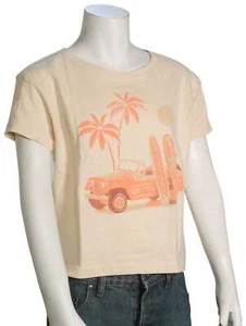 Roxy Girl's Top Down T-Shirt - Cream - New - Picture 1 of 1