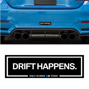 2x DRIFT HAPPENS BMW M Town Logo Decals Stickers Performance Motorsport M2 M3 M4