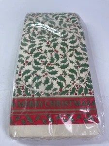 Tovaglioli vintage festa casa agrifoglio 12 pezzi 3 strati carta Buon Natale - Foto 1 di 2