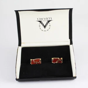 Visconti Art Corniola Vermeil Cufflinks - Picture 1 of 3