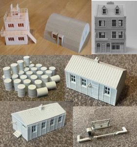 WW2 RAF Tower Nissen Hut Oil Drums Pilot Dispersal Hut Pub, Guard 1/120 TT scale - Picture 1 of 32