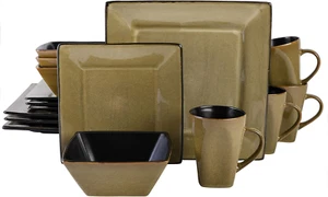 Elite Kiesling 16 Piece Dinnerware Set, Taupe - Picture 1 of 12