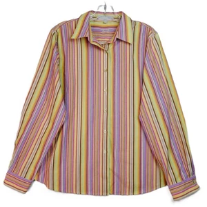 Foxcroft Damen Gr. 14 Knopfleiste Hemd Langarm faltenfrei geformte Passform Streifen - Bild 1 von 11