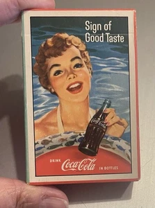 NOS 1959 Vtg Coca Cola Pool Party Playing Cards STILL SEALED WITH TAX SEAL - Picture 1 of 6