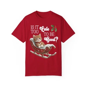 Camiseta roja Christmas Cat Lover - Imagen 1 de 3