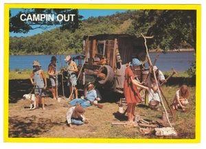 Elmira New York Vintage Humorous Family Camping Out Postcard - Picture 1 of 2