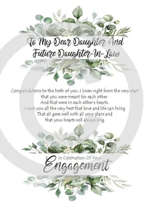 NEW  MY Daughter & Daughter-In-Law On Your Engagement A5 Card Celebration Love - Picture 1 of 4