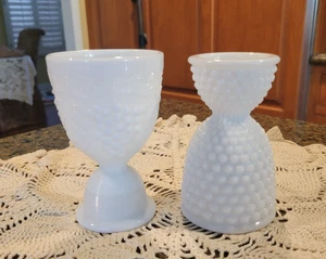 Westmoreland & Imperial Milk Glass Doble Huevo Taza Hobnail & Uvas - Juego de 2 - Imagen 1 de 2