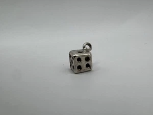 Retired James Avery 3D Dice Charm – Sterling Silver - Picture 1 of 7
