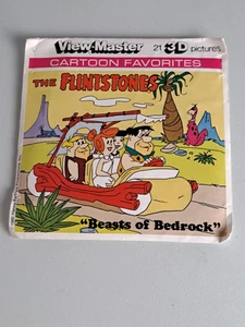 GAF View-Master THE FLINTSTONES "BEASTS OF BEDROCK" Set di bobine e libretto 3 dischi - Foto 1 di 5