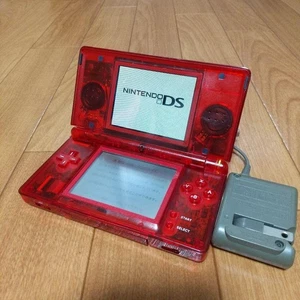 Nintendo DS Lite Console Red Custom Transparent Clear w/ Stylus & Charger Good C - Picture 1 of 15
