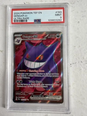 2024 POKEMON TEF EN-TEMPORAL FORCES ULTRA RARE #193 GENGAR EX PSA 9 - Image 1 of 2