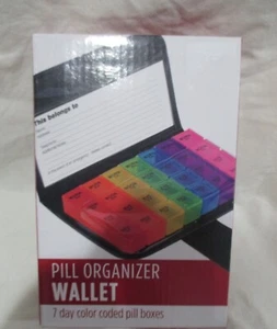 BODICO+WEEKLY+PILL ORGANIZER WALLET+7 INCHES+BLACK - Picture 1 of 3