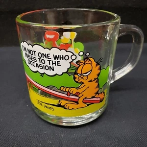 Tazza vetro vintage Garfield non sono uno che sale all'occasione 1980 McDonald's - Foto 1 di 11