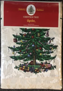 NOS!~SPODE CHRISTMAS FABRIC TABLECLOTH~ 60”x 120” NICE! - Picture 1 of 5