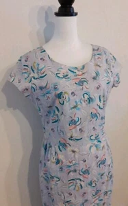 ❤Lily & Me Approx Sz 14 100% Cotton Lilac Floral Summer Shift Dress❤ - Picture 1 of 12