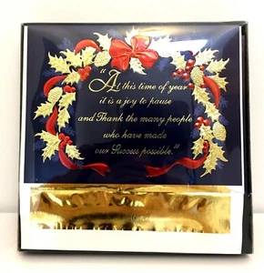 Burgoyne Box of 18 Christmas Cards With Envelopes Holiday Memories Holly Leaves - Picture 1 of 10