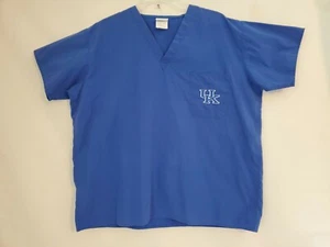 University of Kentucky Wildcat Blue Scrub Top Embroidered UK Pocket Unisex Sz L - Picture 1 of 4