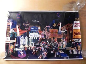 Las Vegas Strip by Melanie Taylor Kent 1985 Joan Rivers poster 30 x 20" Rat Pack - Picture 1 of 6