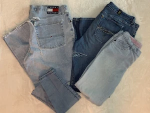 Scrap denim Jeans, quilting, hobby, crafting - 3 pairs of jeans plus extra scrap - Picture 1 of 9