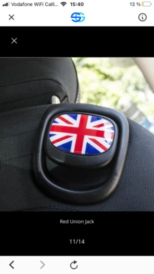 Mini Cooper Hinten Griff Leder Aufkleber Union Jack Abdeckung Neu - Bild 1 von 4