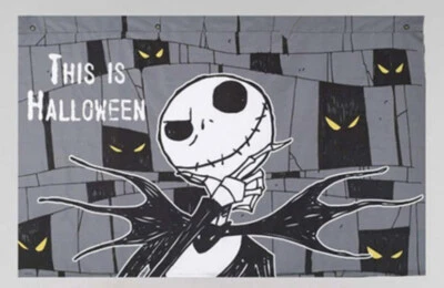 NIGHTMARE BEFORE CHRISTMAS Halloween Party FABRIC SCENE SETTER Jack BACKDROP - Image 1 of 2